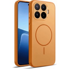 Caseonn Xiaomi 17T Kılıf Metal Tuşlu Halka Desenli Silikon Kapak Turuncu
