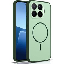Caseonn Xiaomi 17T Kılıf Metal Tuşlu Halka Desenli Silikon Kapak Yeşil
