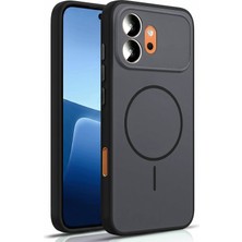 Caseonn Honor 600 5g Kılıf Metal Tuşlu Halka Desenli Silikon Kapak Siyah