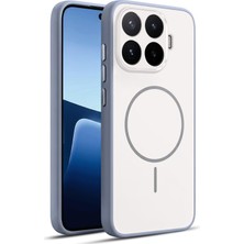 Caseonn Xiaomi 17T Kılıf Metal Tuşlu Halka Desenli Silikon Kapak Beyaz