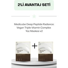 Medicube Deep Peptide Radiance: Vegan Triple Vitamin Complex Yüz Maskesi Ikili Set