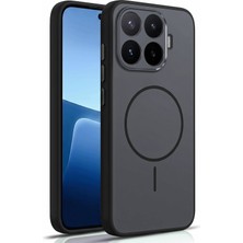 Caseonn Xiaomi 17T Pro Kılıf Metal Tuşlu Halka Desenli Silikon Kapak Siyah