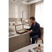 Woodini Premium Krem 12'li Ahşap Saat Kutusu - Yeni Nesil Yastıklı