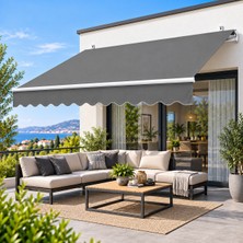 Evinizin Atölyesi Makaralı Duvara Monte Polyester Tente Açık Gri 400X250 cm