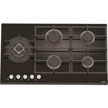Vinola MOG.9120.111.01 Wok Gözlü Döküm Izgaralı Siyah Cam Ocak 90 cm Doğalgazlı 5 Gözlü Güvenli Kullanım