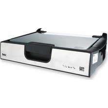 Fakir Cookwell 2000 W Cam Kapaklı Dumansız Elektrikli Izgara Barbekü Gri Renkli Isıya Dayanıklı