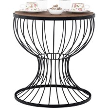 Begüsa Aldora Modern Tasarımlı Siyah Ceviz Sehpa Metal ve MDF Malzemeden Üretilmiştir