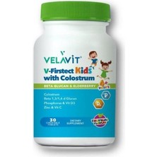 Velavit  (VLT101) V-Firstect Kids 30 Çiğneme Tableti Kolostrum, D3 Vitamini ve Beta Glukan İçerir