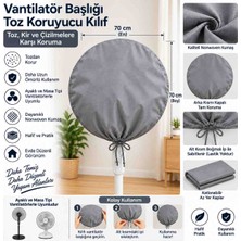 Magic Lady Vantilatör Başlığı Toz Koruyucu Kılıf 70X70 cm – Gri Nonwoven Kumaş, Boğmalı Ipli
