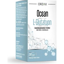 Orzax Ocean L-Glutatyon 250 Mg 30 Tablet Takviye Edici Gıda İçerik Bilgisiyle