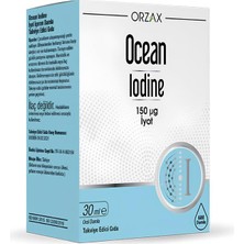 Orzax Ocean Iodine 150 mg İyot Takviye Edici Gıda 30 ml Türkiye Menşeli Damla Formda