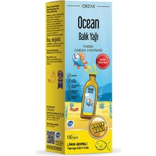 Orzax Ocean Omega 3 Balık Yağı Şurubu 150 ml Limon Aromalı Türkiye Menşeli Çocuklar İçin