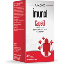 Orzax İmunol 40 Kapsül Güçlü Formül Beta Glukan 1,3/1,6 ve C Vitamini ile Yorgunluğu Azaltır