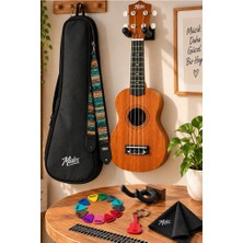 Midex UKX-901M Kahverengi Soprano Ukulele 21" Boy Özellikli Akustik Performans