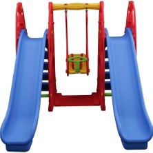 King Kids Sevimli Teddy Kaydıraklı Salıncak Set C Eğlenceli Tasarım Çok Renkli Plastik Özellikli