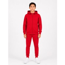 Marco Ferry Unisex Çocuk Pamuklu Kapüşonlu Eşofman Takımı 26109 -Kırmızı