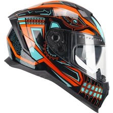 Cgm 311M Blast Maya Tam Kapalı Kask - Turuncu/mavi - Motodede
