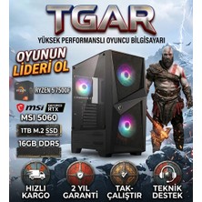 Tgar Ryzen 5 7500F-RTX 5060 8gb-16 GB Ddr5 Ram-1 Tb Nvme 5000 4000-WİN11PRO-WİFİ-BLUETOOTH-