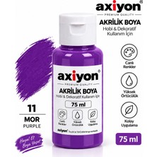 Axiyon Art Akrilik Boya 75 ml Mor – Su Bazlı Hobi ve Dekoratif Boya