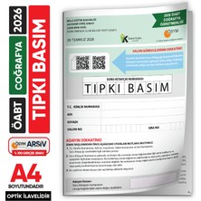 Karakutu Yayınları 2026 Meb-Ags Öabt Coğrafya Öğretmenliği Ösym Tıpkı Basım Kitapçığı  Türkiye Geneli Deneme