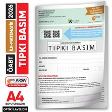 Karakutu Yayınları 2026 Meb-Ags Öabt Ilköğretim Matematik Öğretmenliği Ösym Tıpkı Basım Kitapçığı Tg Deneme