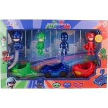 Cstars PJ Masks Temalı 4 Figür ve 3 Araba İçeren Oyuncak Seti Hediyelik Özellikli
