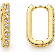 Merano Design Taşlı Gold Küpe