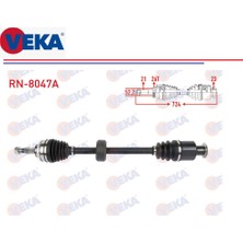 Komple Aks Sağ Clio 2 98+ Kangoo 1 Symbol 1-2 1,2 1,4 1,6 1,9d 1,5dci Abs'li 26 Diş 723,50MM. 7700110482 Veka