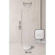 Apcasa Decor Beyaz Sade Metal Lambader Ayağı