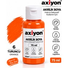 Axiyon Art Akrilik Boya 75 ml Turuncu – Su Bazlı Hobi ve Dekoratif Boya