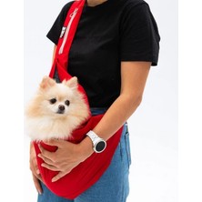 Pawstar Kırmızı Crossbody Küçük Irk Köpek Çapraz Taşıma Çantası Su İtici Kumaş ile Konforlu Taşıma