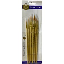 Elegantshop Ahşap Saplı 6'lı Resim Fırça Seti AFC06
