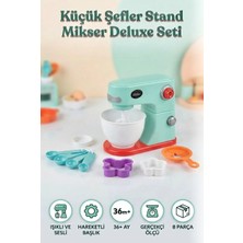 Farbu Oyuncak Küçük Şefler Mikser Deluxe Seti 8 Parça Işıklı ve Sesli Hareketli Başlıklı Oyuncak Mutfak Mikseri