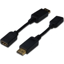 Assmann AK-340408-001-S Displayport (Dp) HDMI Adaptörü, Kablolu, Dp Erkek - HDMI Tip A Dişi, 0.15 Me