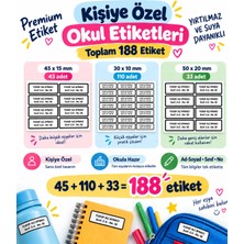 Kidzay 188 Adet Kişiye Özel Premium Okul Etiketi - Suya Dayanıklı Yırtılmaz Isim Etiketi