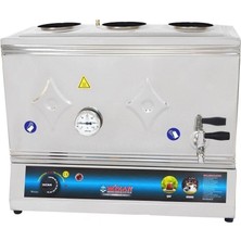 Mizan 3 Demlikli 40 lt Elektrikli Çay Ocağı Kazanı 2500 Watt Güç Vidalı Pleytsiz Profesyonel Kullanım İçin 60 cm