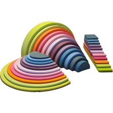 Kırtkırt Ahşap Gökkuşağı Pastel Set 3'lü %100 Organik Malzeme ile Eğlenceli Öğrenme Deneyimi