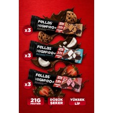 Fellas Çikolata Kaplı HighPro+ Protein Bar (50 g) Karma Kutu (3 x 3)
