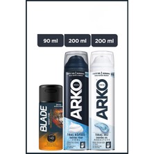 Blade Night Fire Erkek Alüminyumsuz Deodorant 90 ml & Arko Men Tıraş Jeli & Köpüğü 2X200 ml