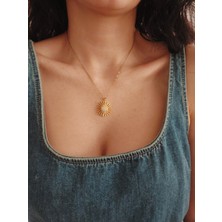 Belirtilmemiş Kadın Zirkon Taşlı Güneş Kolye