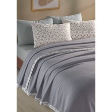 Monolisse %100 Pamuk Olivia Biyeli Koyu Gri Çift Kişilik Pike Set 200 x 230 cm