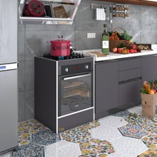 Kenz Life Kenzlife Helyum Gri Ankastre Modülü Kabini Suntalam Malzeme ile 60 cm Ölçülerde Fonksiyonel Kullanım