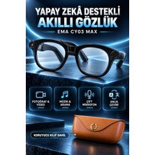 Siyah Akıllı Kamera Gözlüğü Fotoğraf Video Çekimli Bluetooth Aramalı Aı Destekli 3 Değişt