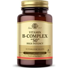 Solgar 50 Kapsül Vitamin B Complex 50 mg İçerik Bilgisiyle Vegan Takviye