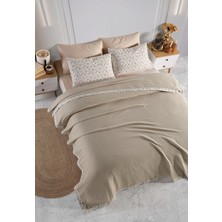 Monolisse %100 Pamuk Olivia Biyeli Bej Çift Kişilik Pike Set 200 x 230 cm