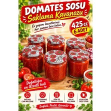 Evim 365 425 cc Desen Kapaklı 6'lı Konserve Kavanoz