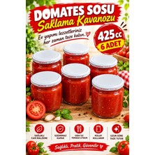 Evim 365 425 cc Desen Kapaklı 6'lı Konserve Kavanoz