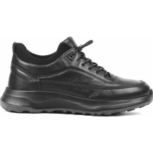 Celal Gültekin Erkek Siyah Deri Sneaker