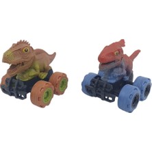 DMC Sürtmeli Dinazor Arabalar 2'li - 12 cm - Stegosaurus & Parasaurolophus (Bayi Depom)