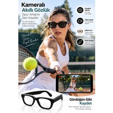 Timion Kameralı Smart Gözlük Akıllı Güneş Gözlüğü Siyah Teknolojik Tasarım Sporcu Gözl�